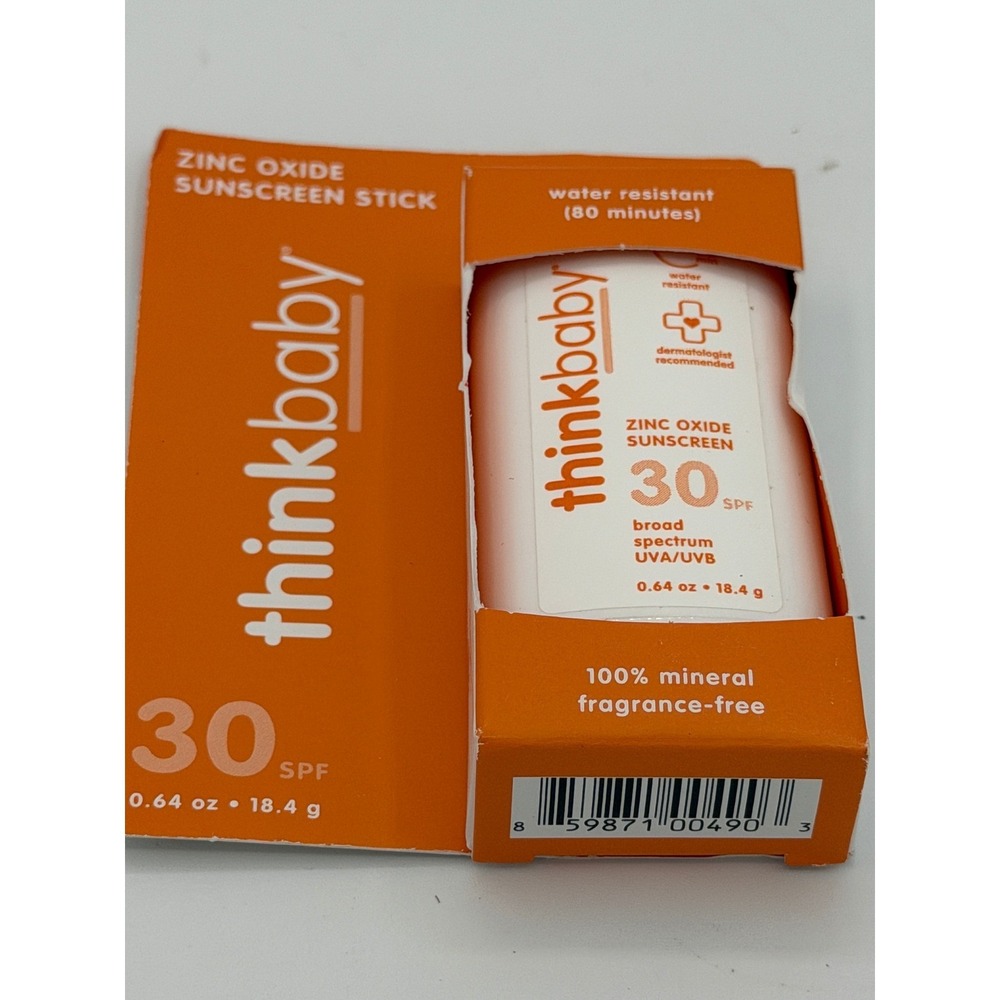 (4pk) Thinkbaby Zinc Oxide Sunscreen Stick SPF 30 Mineral 0.64oz Fragrance Free - Picture 3 of 5